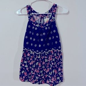 🦋EUC🦋 Anthropologie Floral Sparkle Pattern Tank Sz S